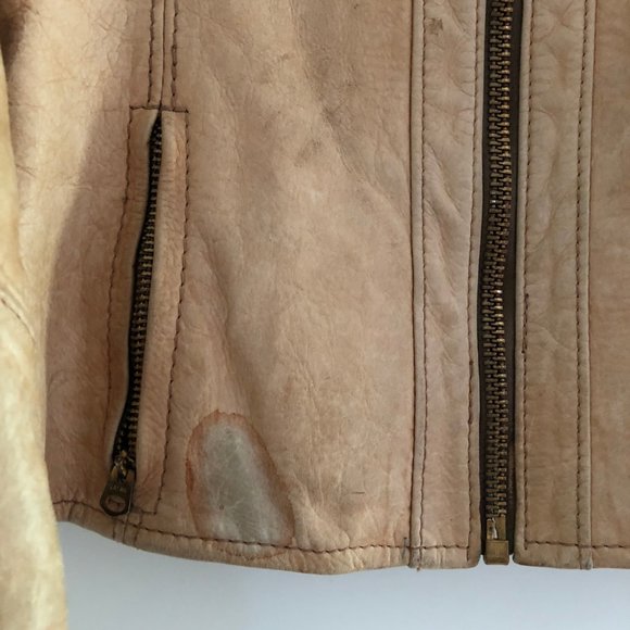 Distressed Classic Leather Jacket - Picture 4 of 4